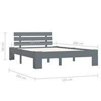 Bedframe massief grenenhout grijs 120x200 cm - thumbnail
