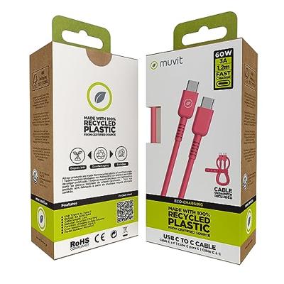 Kabel USB-C naar USB-C Muvit for Change Magenta 1,2 m Kabel USB-C naar USB-C Muvit for Change Magenta 1,2 m