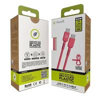 Kabel USB-C naar USB-C Muvit for Change Magenta 1,2 m - thumbnail