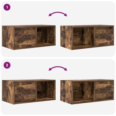 TV-meubel 60x31x25,5 cm bewerkt hout gerookt eikenkleurig
