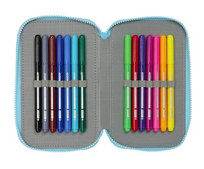 Driedubbele Pennenzak Bluey Hemelsblauw 12,5 x 19,5 x 5,5 cm 36 Onderdelen