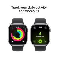 Apple Watch Series 11 GPS + Cellular 42 mm Aluminium kast Sport Band Zwart M/L - thumbnail