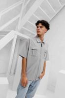 Malelions Capri Zip T-Shirt Heren Lichtgrijs - Maat L - Kleur: Lichtgrijs | Soccerfanshop - thumbnail