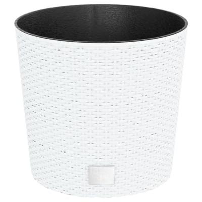 VidaXL Plantenbak met uitneembare bak rattan-look 15/15,3 l pp wit