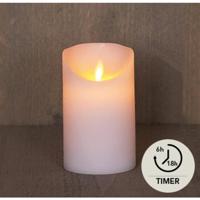 LED Rustiek stompkaars wit 7,5x12,5cm - thumbnail