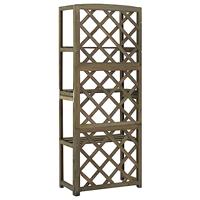 Latwerk met schappen 55x30x140 cm massief vurenhout grijs - thumbnail