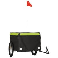 Fietstrailer 45 kg ijzer zwart en groen - thumbnail