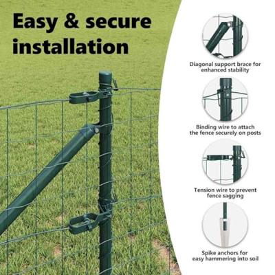 VidaXL Hek met paal groen 0,6 x 10 m staal en pvc