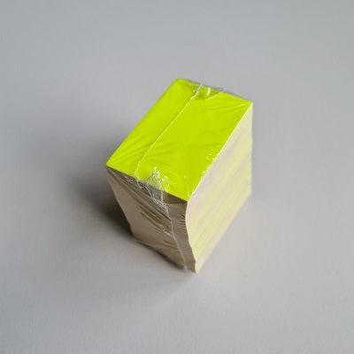 Prijskaart blanco fluor geel 4x6 cm 100