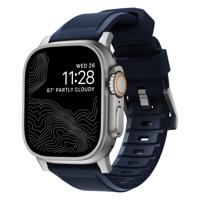 Nomad Rugged Strap Apple Watch (Ultra) 42mm / 44mm / 45mm / 49mm Atlantic Blue Connector Silver - thumbnail