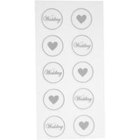 Creativ Company Stickers, hart - bruiloft, d 25 mm, vel 7,8x15,5 cm, zwart, 2 div vellen/ 1 doos - thumbnail