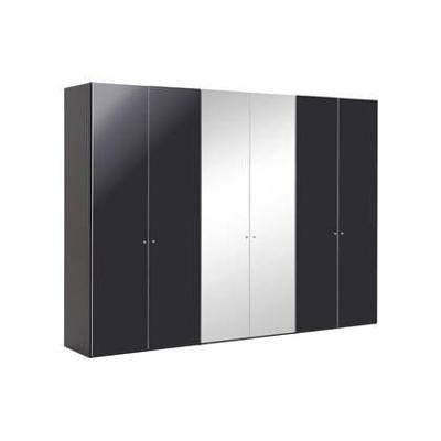 Goossens Kledingkast Easy Storage Ddk, Kledingkast 304 cm breed, 220 cm hoog, 4x draaideur en 2x spiegel draaideur midden