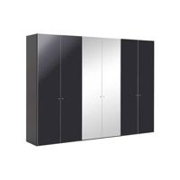 Goossens Kledingkast Easy Storage Ddk, Kledingkast 304 cm breed, 220 cm hoog, 4x draaideur en 2x spiegel draaideur midden - thumbnail