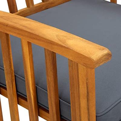 Tuinstoelen 2 st met kussens massief acaciahout