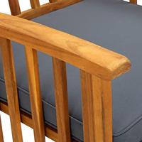 Tuinstoelen 2 st met kussens massief acaciahout - thumbnail