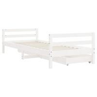 Kinderbedframe met lades 80x200 cm massief grenenhout wit - thumbnail