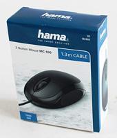 Hama MC-100 Muis USB Optisch Zwart 3 Toetsen 1000 dpi - thumbnail