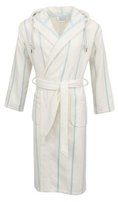 Carl Ross Carl Ross Unisex Badjas met Capuchon 35300 Offwhite/Ocean Blue XL