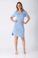 Blauw dames nachthemd Hajo - thumbnail