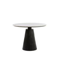 Light & Living Ronde Eettafel 'Rianne' Marmer, 100cm, kleur Taupe/Mat Zwart - thumbnail