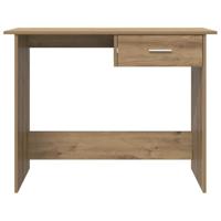 Bureau artisanaal eikenkleurig 100 x 50 x 76 cm Bewerkt hout - thumbnail