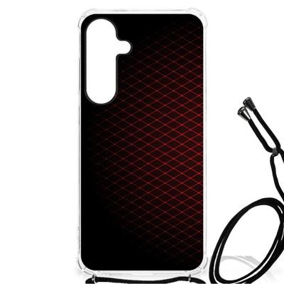 Samsung Galaxy S24 Plus Doorzichtige Silicone Hoesje Geruit Rood Samsung Galaxy S24 Plus Doorzichtige Silicone Hoesje Geruit Rood