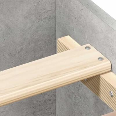 Bedframe bewerkt hout betongrijs 90x200 cm