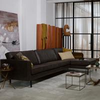 WOOOD Loungebank 'Rodeo' Rechts, Eco Leder, kleur Antraciet - thumbnail