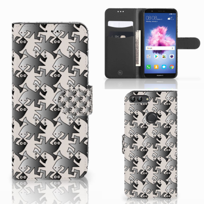 Huawei P Smart Telefoonhoesje met Pasjes Salamander Grey Huawei P Smart Telefoonhoesje met Pasjes Salamander Grey