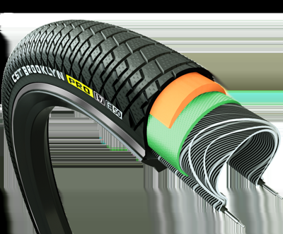 Buitenband CST Brooklyn Pro Cargo 26 x 2.15 / 55-559 - zwart met reflectie