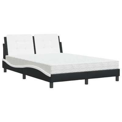 Bed met matras kunstleer zwart en wit 120x200 cm