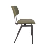 LABEL51 Eetkamerstoel Stapelbaar - Moss - Micro Suede - Zwart Metalen Frame - thumbnail