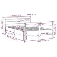 Bedframe zonder matras massief grenenhout wit 120x200 cm - thumbnail