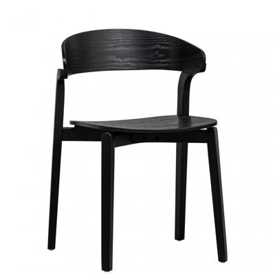 WOOOD Eetkamerstoel 'Cras' Essen, kleur Zwart WOOOD Eetkamerstoel 'Cras' Essen, kleur Zwart