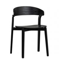 WOOOD Eetkamerstoel 'Cras' Essen, kleur Zwart - thumbnail