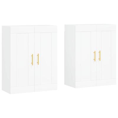 Hangkasten 2 st bewerkt hout wit