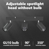 VidaXL Plafondspot met schijnwerpers zwart 38 x 6 x 16 cm metaal - thumbnail