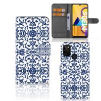 Samsung Galaxy M21 | M30s Hoesje Flower Blue - thumbnail