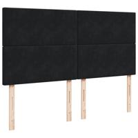 Boxspring met matras fluweel zwart 180x200 cm - thumbnail