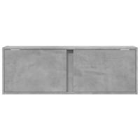 Tv-wandmeubel met LED-verlichting 100x31x35 cm betongrijs - thumbnail