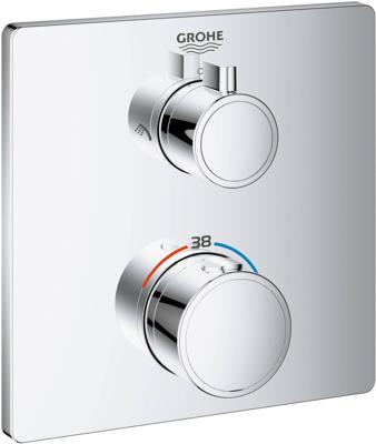 Grohe Grohtherm Inbouwthermostaat - 2 knoppen - rechthoekig - chroom 24079000