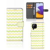Samsung Galaxy A22 4G | M22 | Telefoon Hoesje | Waves Yellow - thumbnail