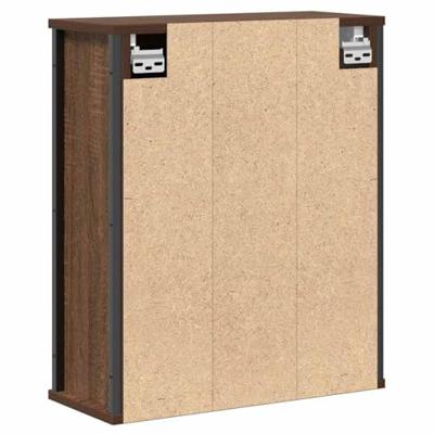 Badkamerwandkast met spiegel 50x21x60 cm bruin eikenkleurig