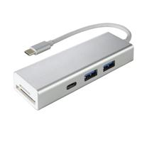 Hama USB 3.1 Type-C Hub, 3-voudig, met kaartlezer (2x USB-A, 1x USB-C, SD/SDHC/SDXC/microSDHC/microSDXC, voor PC/Mac/Laptop/Tablet, OTG-compatibel) externe USB-verdeler, kaartlezer - thumbnail