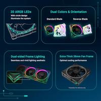 ASUS Prime MR120 Fan ARGB Black 3in1 Computer behuizing Ventilator 12 cm Zwart - thumbnail