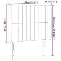 Hoofdbord met randen 83x16x118/128 cm stof crèmekleurig - thumbnail