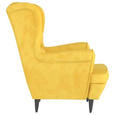 Fauteuil fluweel mosterdgeel