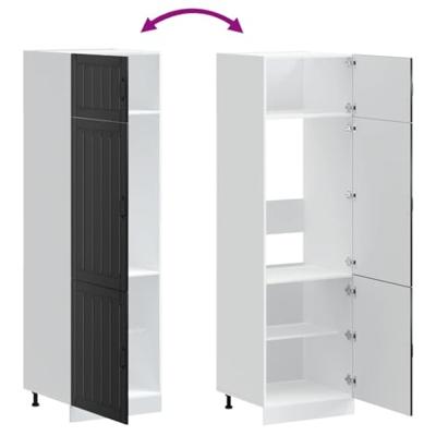 Keukenkast Lucca bewerkt hout zwart