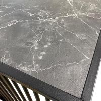 Bendt Salontafel 'Esme' Marmerlook en rookglas, 120 x 60cm, kleur zwart - thumbnail