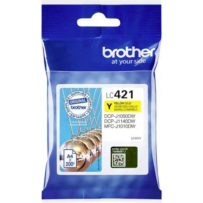 Brother Inktcartridge LC-421Y Origineel Geel LC421Y Brother Inktcartridge LC-421Y Origineel Geel LC421Y
